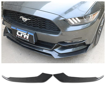 2Pcs/Set High quality Carbon Fiber Bumper Front Lip wind knife Protector Fits For Ford Mustang 2015 2016 2017